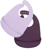 Śliniaki i fartuszki - We Might Be Tiny We Might Be Tiny - Zestaw Śliniaków Silikonowych z Kieszonką we Might be Tiny  -  Plum + Lilac - miniaturka - grafika 1