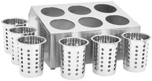 vidaXL Pojemnik na sztućce, 6 przegród, kwadratowy, stal nierdzewna vidaXL - Akcesoria do sztućców - miniaturka - grafika 6