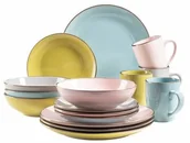 Serwisy obiadowe - MÄSER 16-częściowy zestaw jadalny Metallic RIM Pastel - miniaturka - grafika 1