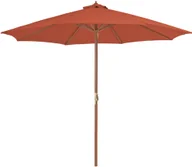 Parasole ogrodowe - vidaXL Parasol ogrodowy na drewnianym słupku, 300 cm, terakota - miniaturka - grafika 1