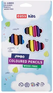 Spokey Kredki bezdrzewne Jumbo 12 sztuk - Przybory szkolne - miniaturka - grafika 2
