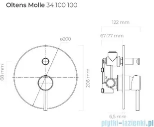 Oltens Molle prysznicowa podtynkowa czarny mat 34100300 - Baterie wannowe i prysznicowe - miniaturka - grafika 2