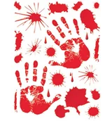 Halloween - Guirca Zestaw naklejek - krwawe ślady - 30x39 cm - miniaturka - grafika 1