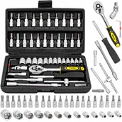 Zestawy narzędziowe - Zestaw Kluczy Nasadowych Klucze Nasadowe Bity 46el - miniaturka - grafika 1