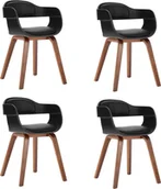 Krzesła - vidaXL Krzesła stołowe 4 szt. czarne gięte drewno i sztuczna skóra 3092385 - miniaturka - grafika 1