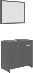 vidaXL vidaXL 3-częściowy zestaw mebli łazienkowych, szary, płyta wiórowa 8720286166192 - Meble łazienkowe - miniaturka - grafika 7