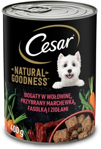 Cesar CESAR puszka 12x400g mokra karma pełnoporcjowa dla dorosłych psów bogata w wołowinę przybrana marchewką fasolką i ziołami 47813-uniw - Przysmaki dla psów - miniaturka - grafika 2