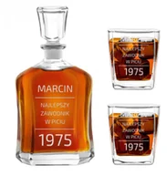 Karafki - Murrano Zestaw Karafka z 2 Szklankami Grawer Na Urodziny KARC_2xSZC-001 - miniaturka - grafika 1