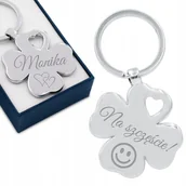 Breloki - Brelok do kluczy Metalowy Koniczynka z Grawerem - miniaturka - grafika 1