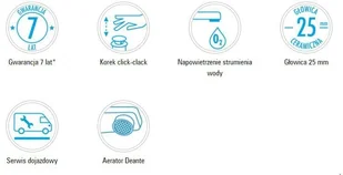 Deante Bateria umywalkowa wysoka 31,5cm z korkiem click-clack bez przelewu ,chrom Kalia BGK 021K - Baterie umywalkowe - miniaturka - grafika 5