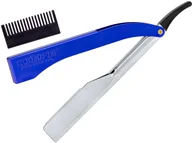 Brzytwy fryzjerskie - Kiepe brzytwa profesjonalna aluminiowa z grzebieniem niebieska - miniaturka - grafika 1
