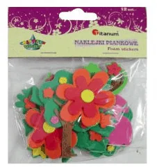 TITANUM Naklejki piankowe 3D: ogródek ( kwiatki, drzewa, trawa), mix rozmiarów i kolorów (EB650D) - Pasmanteria - miniaturka - grafika 3