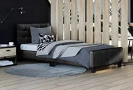Łóżka - EMWOmeble ŁÓŻKO TAPICEROWANE 90X200 - RADO (SF942) - WELUR CZARNY - miniaturka - grafika 1