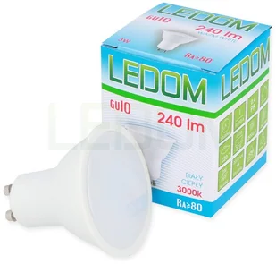 Ledom Żarówka LED GU10 220-240V 3W 240lm 3000K biała ciepła 248658 - Żarówki LED - miniaturka - grafika 2