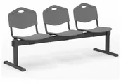 Meble do szkół i przedszkoli - Nowy Styl Ławka korytarzowa poczekalnia ISO plastik 3 osobowa Nowy Styl - miniaturka - grafika 1