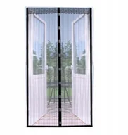 Moskitiery - Moskitiera Na Drzwi Paski Czarne 100X220 Magnetycz - miniaturka - grafika 1