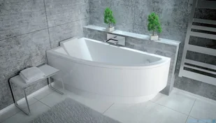 Besco Praktika 150x70cm wanna asymetryczna lewa + obudowa + syfon - Wanny - miniaturka - grafika 4