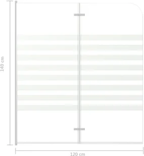 vidaXL Parawan na wannę, 120 x 140 cm, szkło hartowane, w paski - Parawany nawannowe - miniaturka - grafika 9