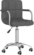 Krzesła - vidaXL Obrotowe krzesło stołowe, ciemnoszare, tapicerowane tkaniną - miniaturka - grafika 1