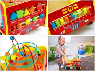 HH POLAND DREWNIANY CHODZIK EDUKACYJNY STRAŻ POŻARNA PCHACZ HH-HM013238 - Pchacze - miniaturka - grafika 16