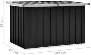 vidaXL Skrzynia ogrodowa do przechowywania, antracytowa, 109x67x65 cm vidaXL - Skrzynie ogrodowe - miniaturka - grafika 8
