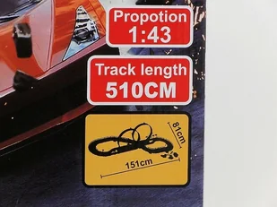 Pozostali TOR WYŚCIGOWY SAMOCHODOWY 510cm 2 PILOTY + 2 AUTA 427020 E-15A - Tory, garaże, parkingi - miniaturka - grafika 6