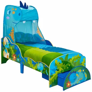 Brandunit BV Worlds Apart Łóżko dziecięce z szufladą, w dinozaury, 142x77x138 cm - Łóżka dla dzieci i młodzieży - miniaturka - grafika 3