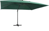 Parasole ogrodowe - vidaXL Parasol z LED i aluminiowym słupkiem 400x300 cm zielony 47005 - miniaturka - grafika 1