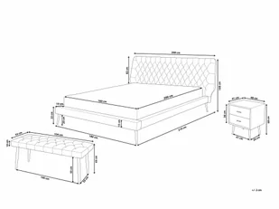Beliani Zestaw mebli do sypialni ekoskóra 160 x 200 cm beżowy ESSONNE - Łóżka - miniaturka - grafika 3
