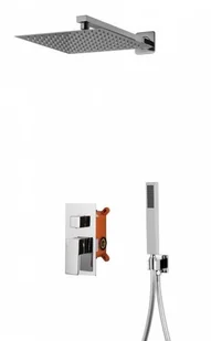 Corsn DESZCZOWNICA 25x25 cm-Prysznicowy zestaw podtynkowy ,CHROM Z01MCH ADOUR - Deszczownice - miniaturka - grafika 9