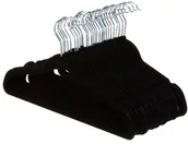 Wieszaki i stojaki - AmazonBasics wieszak na garnitur/kostium, pokryty aksamitem, czarny, czarny, 30 szt. AQ-M0002 - miniaturka - grafika 1