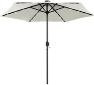 Parasole ogrodowe - vidaXL Parasol ogrodowy z LED i aluminiowym słupkiem, 270 cm, piaskowy vidaXL - miniaturka - grafika 1