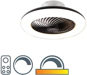 Pozostałe oświetlenie - QAZQA Wentylator sufitowy czarny z diodą LED i pilotem - Clima - miniaturka - grafika 1