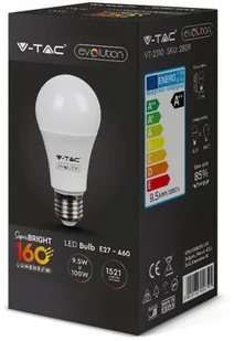 V-TAC Żarówka LED 9.5W E27 A60 EVOLUTION 160lm/W A++ VT-2310 3000K 1521lm - Żarówki LED - miniaturka - grafika 5