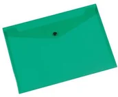 Teczki i skoroszyty - Q-Connect Teczka kopertowa zatrzask PP A4 172mikr. transparentna zielona KF03597 - miniaturka - grafika 1
