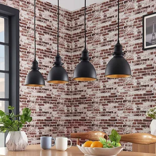 Lampenwelt com Jasminka 4-punktowa lampa wisząca, czarno-złota - Lampy sufitowe - miniaturka - grafika 2