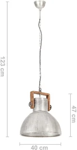 VidaXL Industrialna lampa wisząca, 25 W, srebrna, okrągła, 40 cm, E27 320529 - Lampy sufitowe - miniaturka - grafika 11