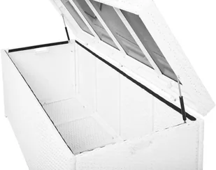 Beliani Skrzynia na poduchy rattanowa biała 158 x 63 cm MODENA - Pozostałe meble ogrodowe - miniaturka - grafika 7