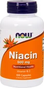 Witaminy i minerały dla sportowców - Now Foods Niacin 500mg (Niacyna) Witamina B3 - 100 kapsułek - miniaturka - grafika 1