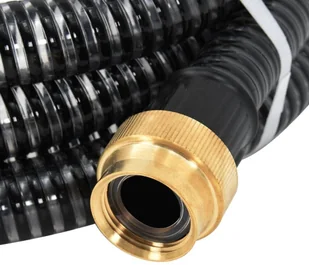 vidaXL Wąż ssący z mosiężnymi złączkami 3 m 25 mm czarny 151055 - Węże ogrodowe i zraszacze - miniaturka - grafika 6