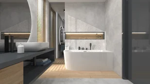 Corsan Wanna narożna Intero prawa 160 cm z szeroką krawędzią i wykończeniem różowe złoto 648776 - Wanny - miniaturka - grafika 3