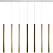 Lampy sufitowe - Amplex LAMPA wisząca AKADI 0145 kaskada OPRAWA metalowa na listwie ZWIS tuby sople białe złote 0145 - miniaturka - grafika 1