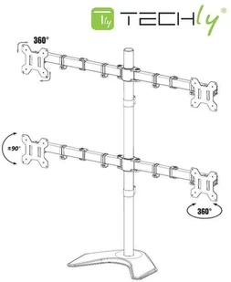 Techly Techly Ramię biurkowe na cztery monitory LED/LCD 13-27'' VESA 4x10 kg regulowane 027590 - Części i akcesoria do laptopów - miniaturka - grafika 3