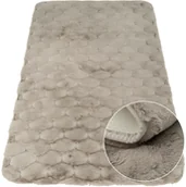 Dywany - Miękki dywan plusz futro królika 80x150 cm szary - miniaturka - grafika 1