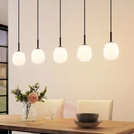 Lampy sufitowe - Lindby Etiena lampa wisząca, 5-pkt., szkło opalowe - miniaturka - grafika 1