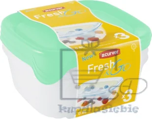 CURVER Zestaw pojemników CURVER Fresh&Go 242885 3 x 0.8 l Seledynowy 242885 - Akcesoria i części AGD - miniaturka - grafika 2