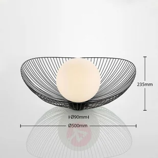 Lindby Fabronia lampa wisząca kratka, szklana kula - Lampy sufitowe - miniaturka - grafika 4