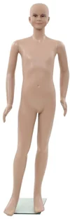 vidaXL Manekin dziecięcy ze szklaną podstawą, beż, błyszczący, 140 cm vidaXL - Manekiny wystawowe - miniaturka - grafika 3