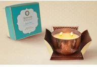 Świece - Song Of India Luksusowa Świeca Veda Miedziana - Chłodząca woda morska & Kojąca żywica Oud (Pitta) - 200 g - miniaturka - grafika 1