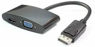 Adaptery i przejściówki - PremiumCord adapter DisplayPort na HDMI + VGA, wideo 4K @ 30Hz UHD 2160p (przez HDMI), FULL HD 1080p 60Hz, długość: 20cm, czarny kportad15 - miniaturka - grafika 1